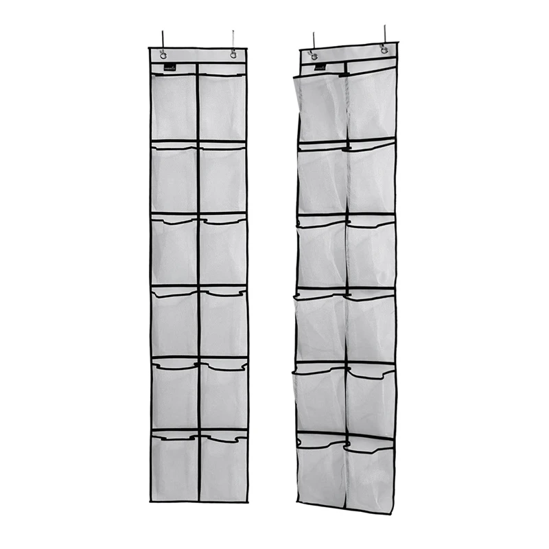 Органайзер для обуви 12 сетчатых карманов карман закусок узкая дверь шкафа белый 2