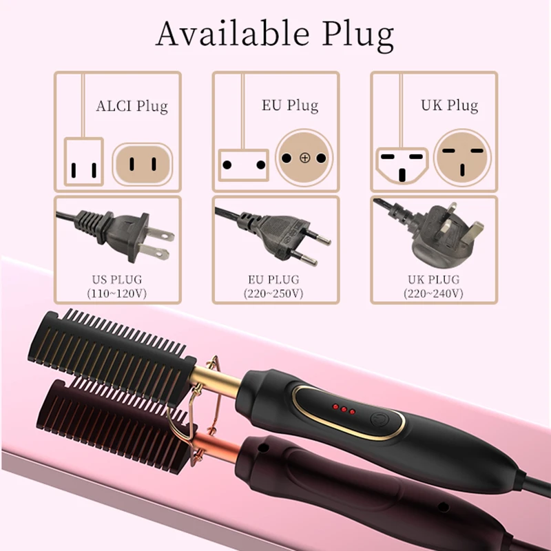

Multifunction Hair Straightener Flat Irons Wet Dry Use Brush Comb Hot Heating Hair Straight Styler Curling Iron Hair Curler Comb