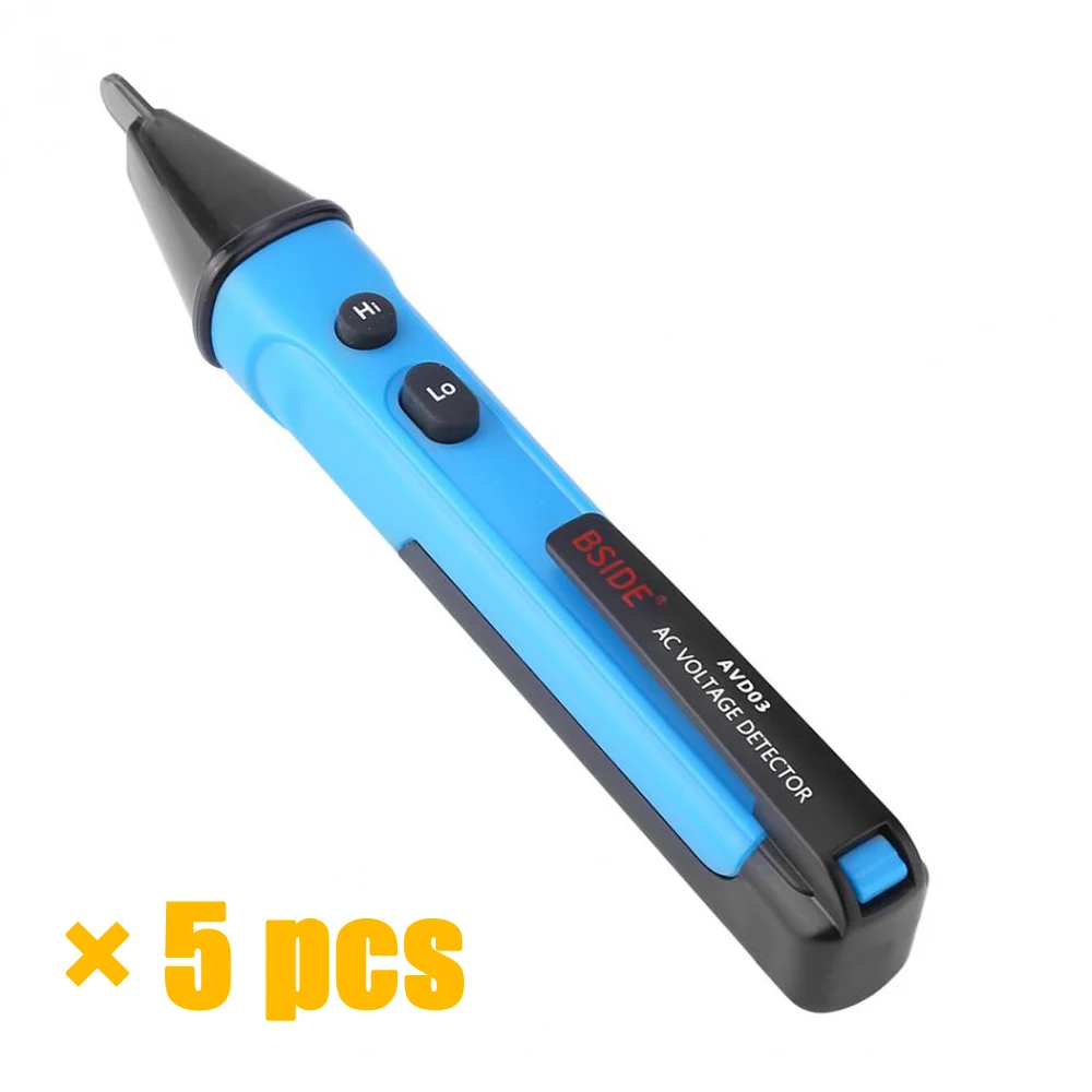 AVD03-5pcs BSIDE Бесконтактный детектор напряжения AVD06 03 Чувствительность Регулируемая тестовая ручка NCV датчик светодиодный светильник индикатор напряжения 12-1000 В - Цвет: AVD03-5pcs