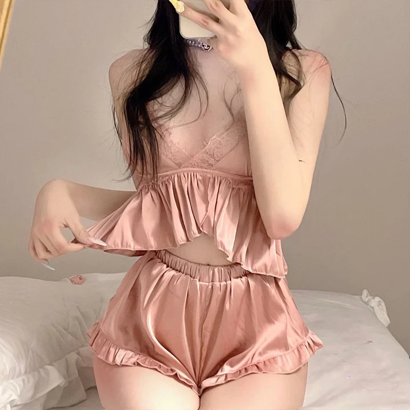 Комплект пижамный Женский кружевной цвет в ассортименте S M L XL XXL 2 шт/комплект |