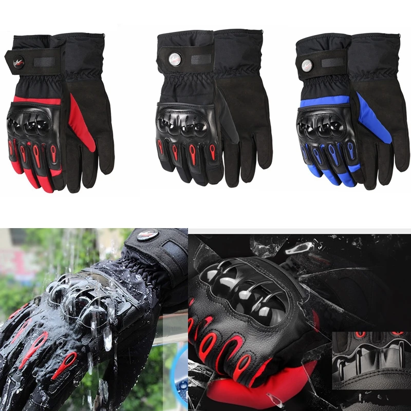 Мужские мотоциклетные перчатки 100% водонепроницаемые ветрозащитные зимние