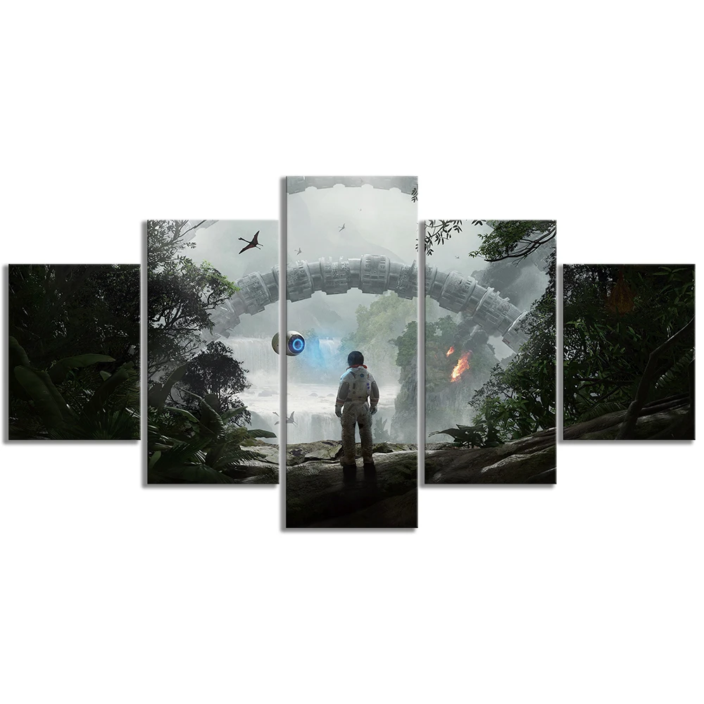 5 панелей фантазия Wall Art Картины Робинсон путешествие видеоигры Арт холст для
