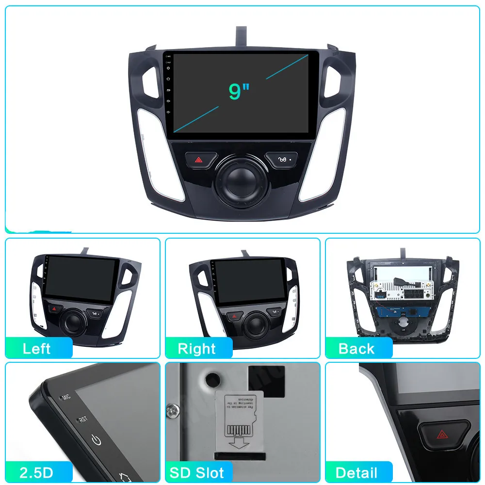 RoverOne Android 10 Octa Core автомобильное радио GPS для Ford Focus 3 2012 2013 2014 сенсорный экран