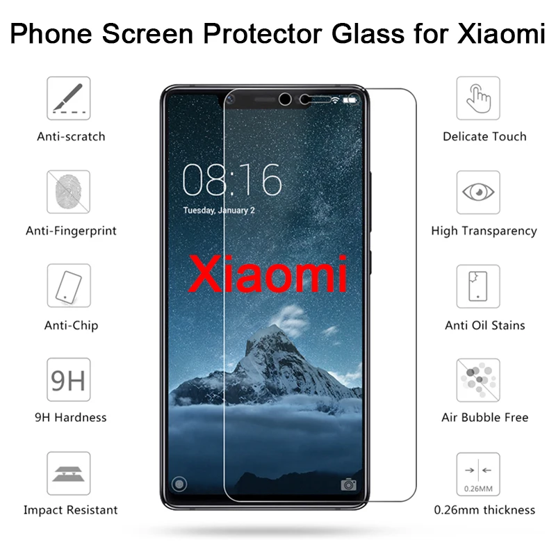 2 шт твердое стекло для Xiaomi Mi Mix 2S 3 Note закаленное Max CC9e CC9 защитная пленка |