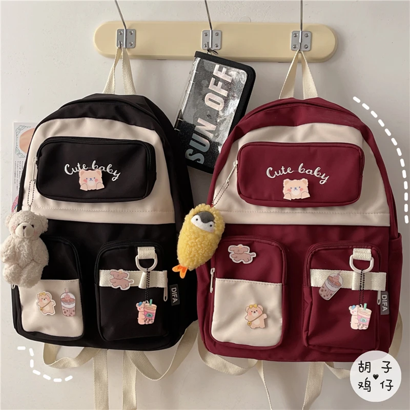 

BB989 Simple schoolbag female Japanese Harajuku cute girl student backpack large capacity backpack