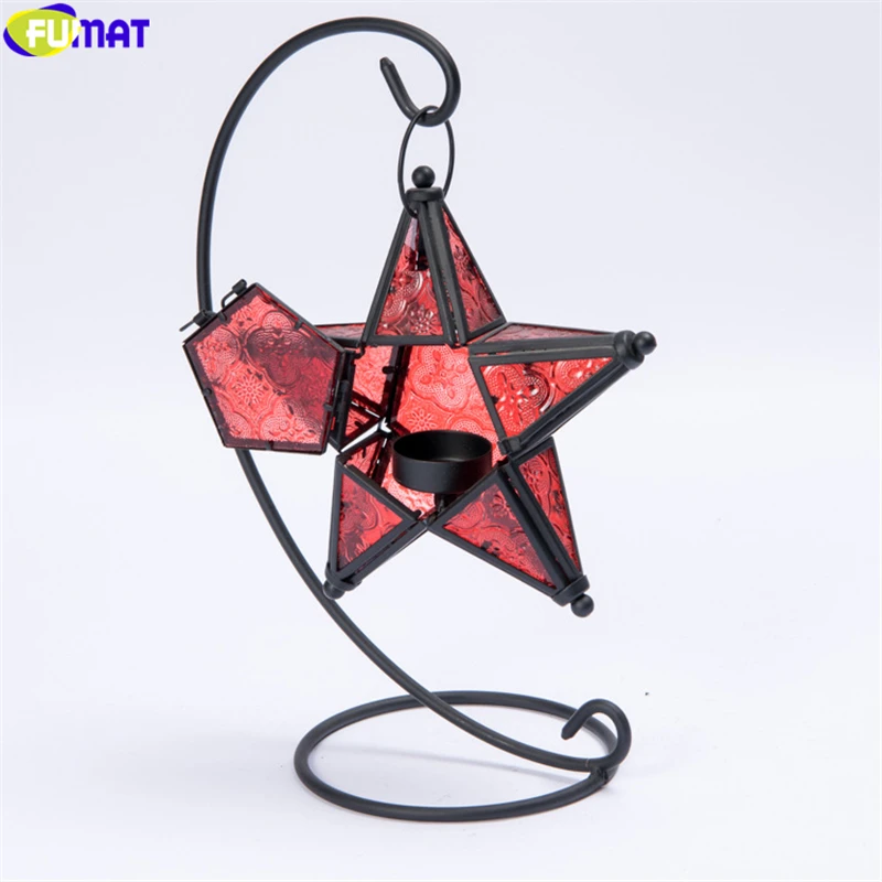 Цветной подсвечник FUMAT со звездами металлическая настольная лампа настольное