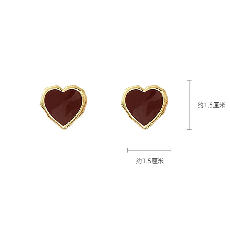 

Quality high sense net red peach heart earrings female French stud earrings in 2021 new style