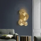 Nordic Luxury настенный светильник современный лист лотоса Art настенный светильник s прикроватный светильник настенные бра для гостиной домашний декор светильники G4 лампа