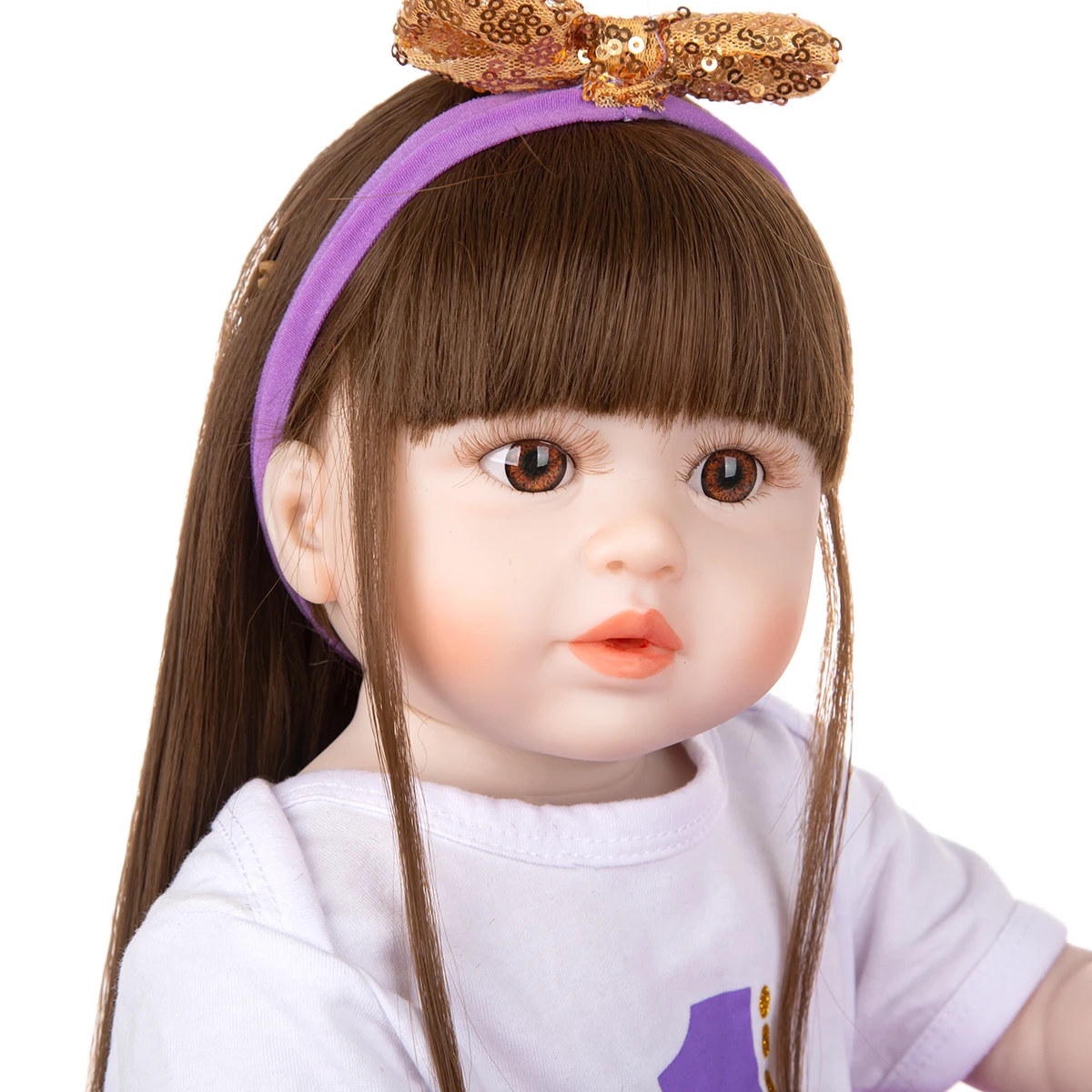 KEIUMI Silicone Baby Dolls Newborn 57 CM Lifelike Gril Toys Fashion Long Hair Boneca Bebe Reborn For Children Xmas Holiday Gifts | Игрушки и