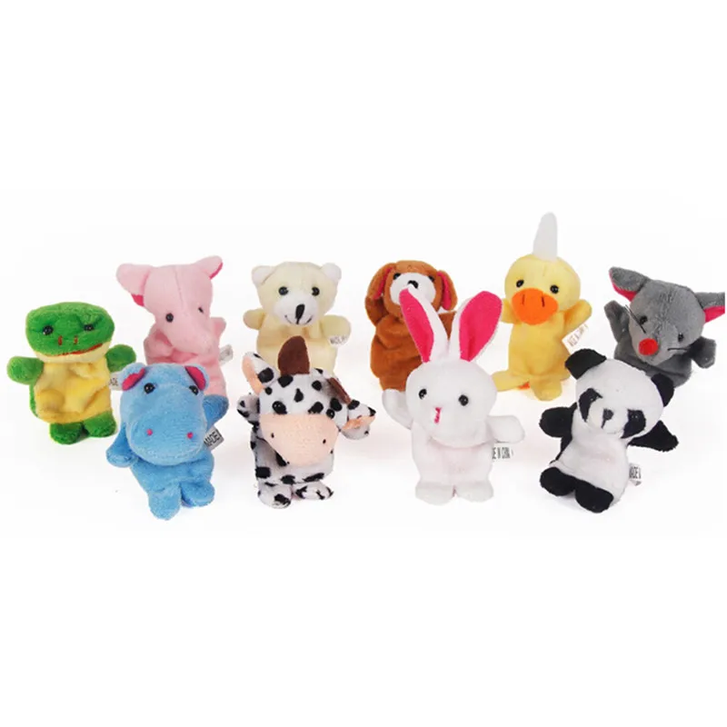 

Hot Sale 10pcs Cute Cartoon Creature Animal Finger Puppet Plush Toy Children Baby Gift Doll Hand Cartoon Animal Toy