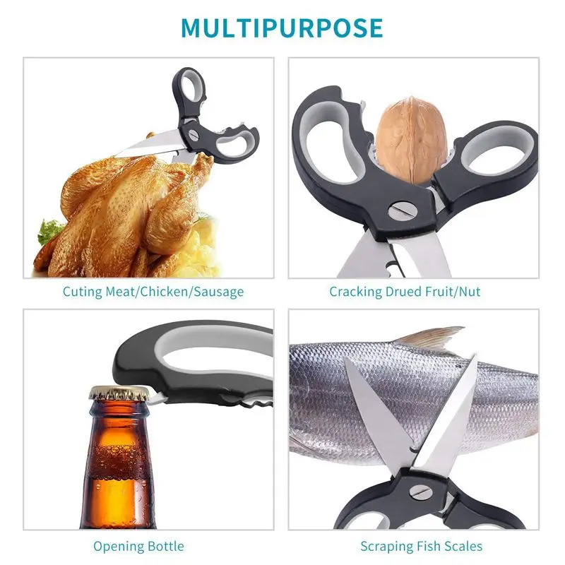 Кухонные ножницы мощные кухонные и многофункциональные для птицы куриной