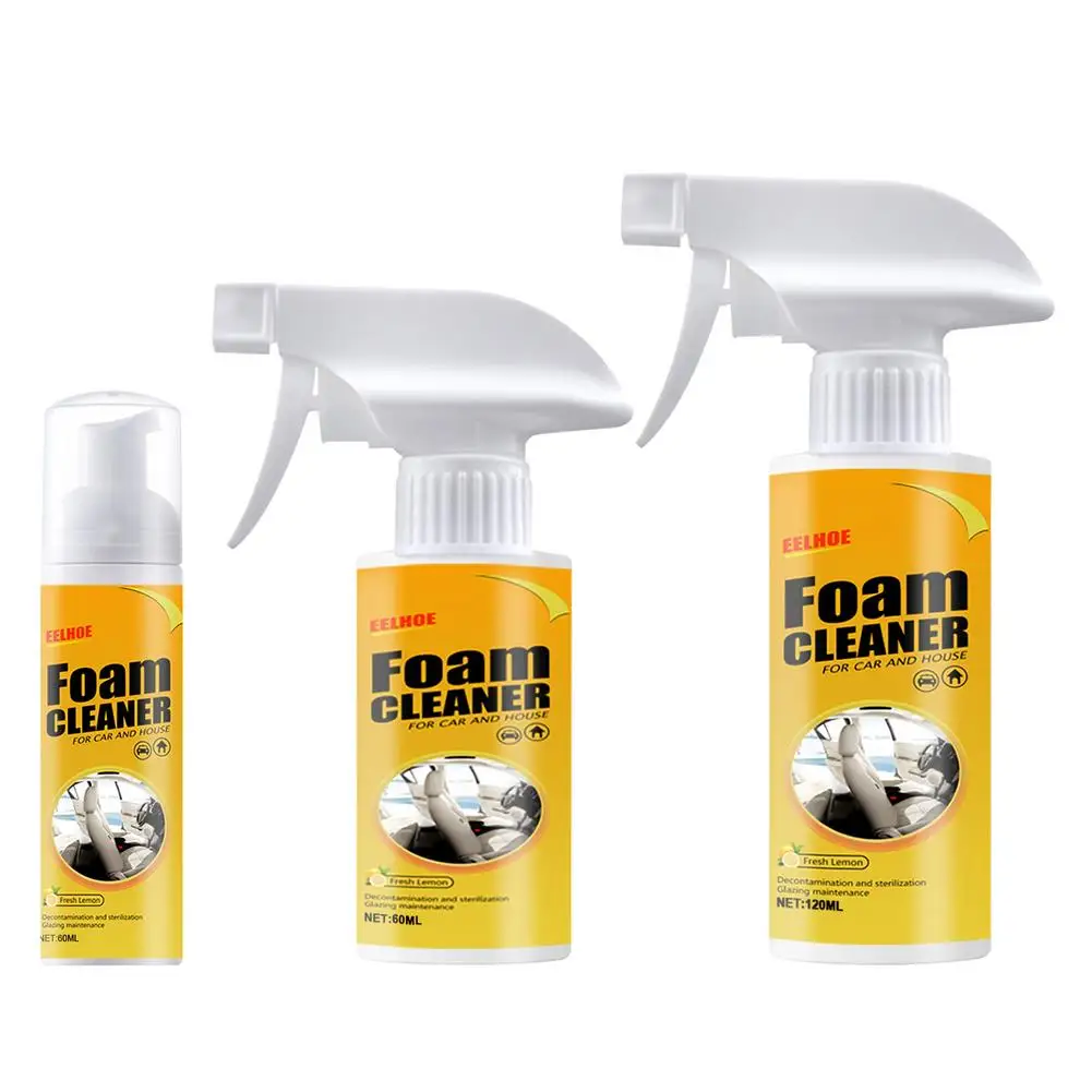 

Professional Car Cleaner Spray All-Purpose Foam Cleaner Powerful Car Interior Detergent Kitchen Grease Cleaner Fresh Lemon F