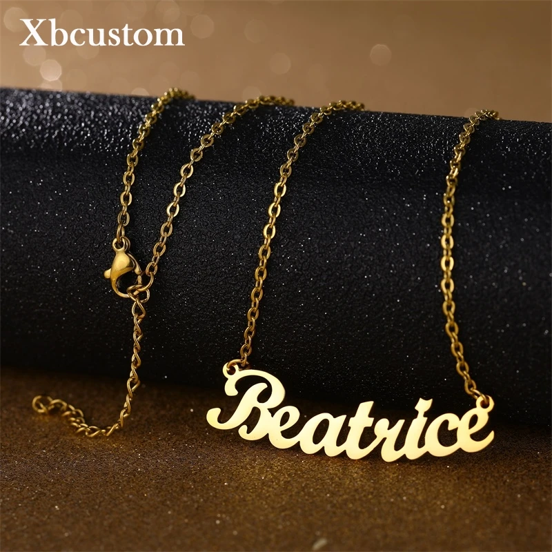 Персонализированное ожерелье с именной табличкой из нержавеющей стали колье