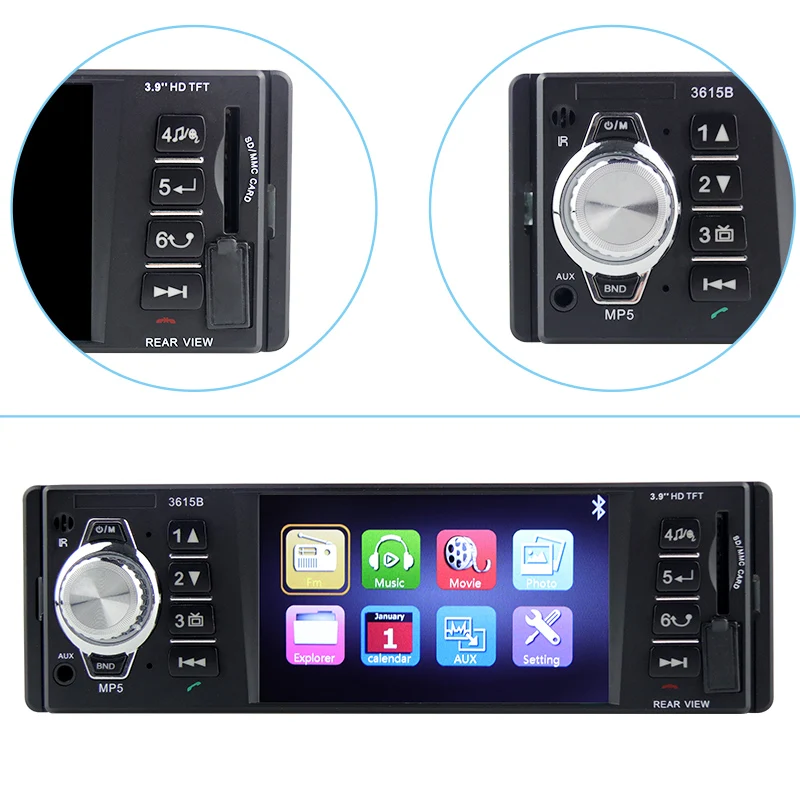 Автомобильное радио 1 din 3615B FM авто аудио стерео Bluetooth Авторадио Поддержка камеры