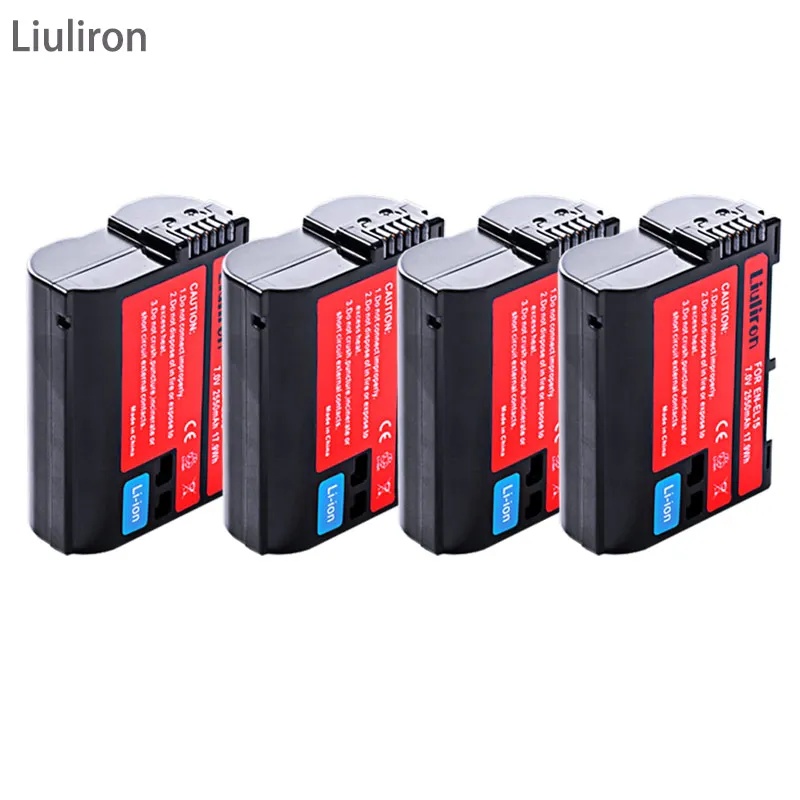 4battery Bateria EN EL15 EN-EL15A ENEL15 EN-EL15 Батарея пакет для Nikon D500 D600, D610 D750 D7000 D7100 D7200 D800 D800E D810 D810A& 1 v1 - Цвет: 4battery
