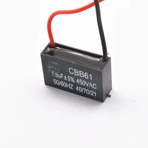 1 шт. CBB61 AC450V 1,5 мкФ, пусковой конденсатор, потолочный вентилятор, ходовой конденсатор