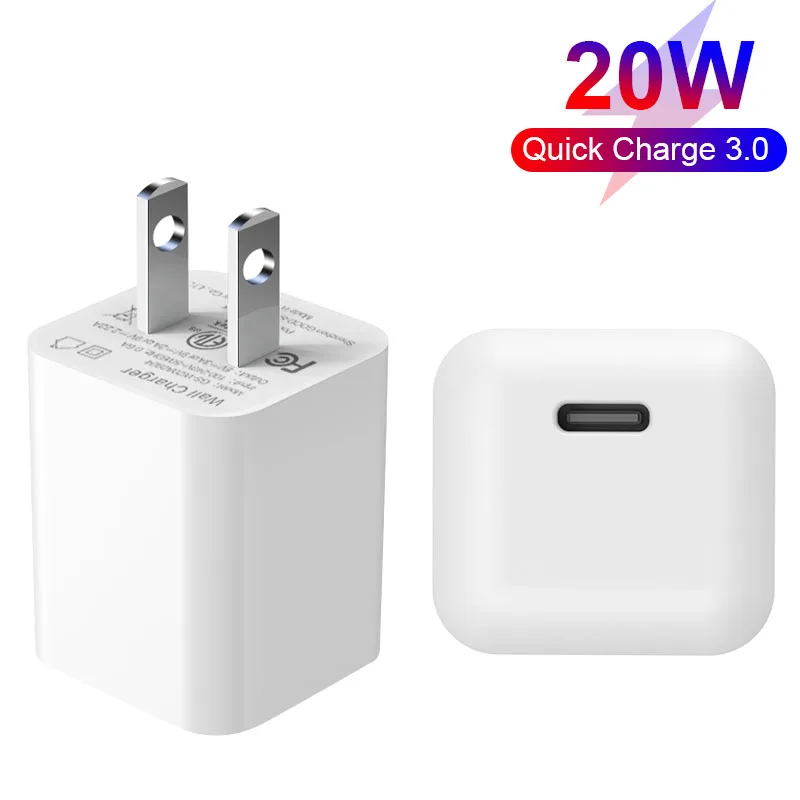 

Original Mini Quick Charge 3.0 QC PD Charger 20W USB Type C Fast Charger For iPhone12 Xiaomi Huawei Samsung Small US PD Charger