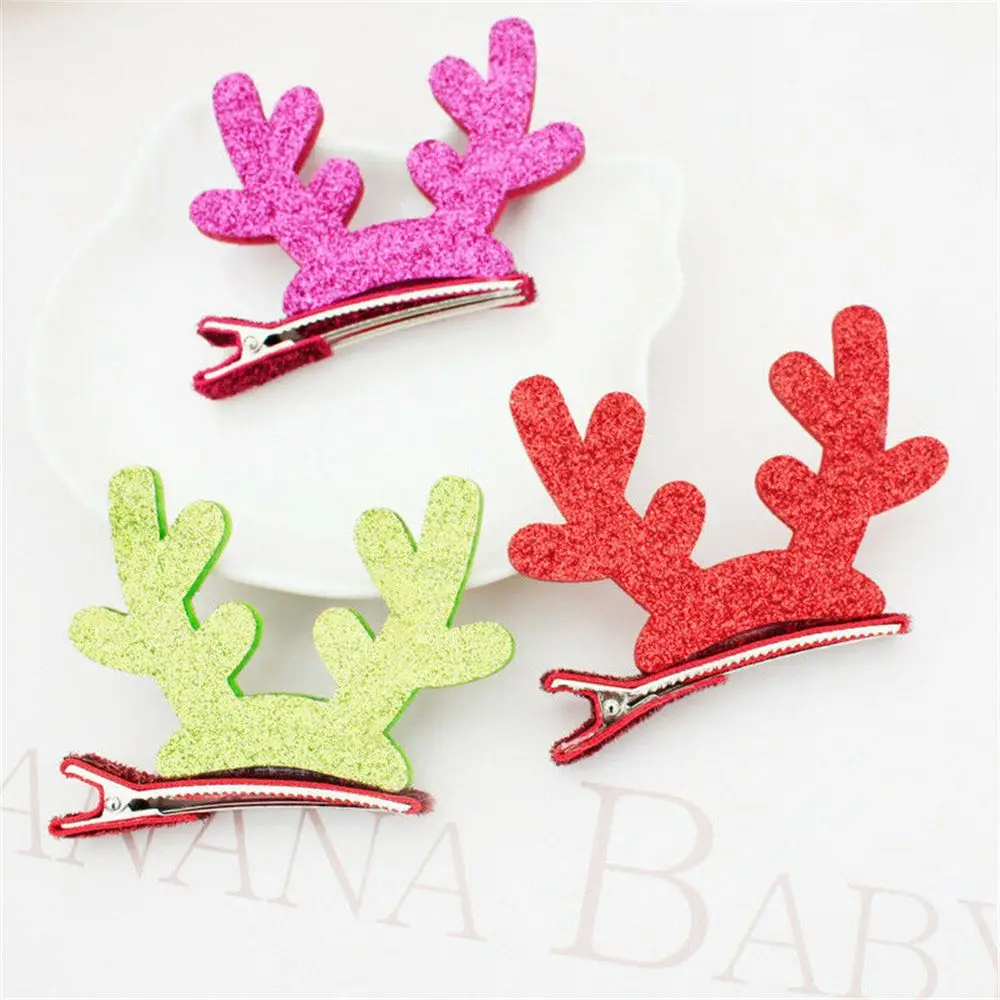 1 шт. Рождество сверкающих большой рога шапка заколка зажим для волос Для женщин