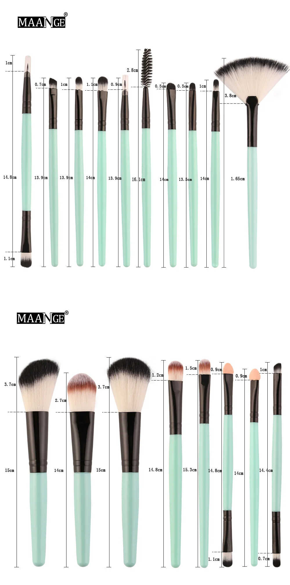 

18 Pcs Simple Classic Solid Color Makeup Brush Set Soft Hair Professional Facial Eye Lip Tool Combination Beauty tools