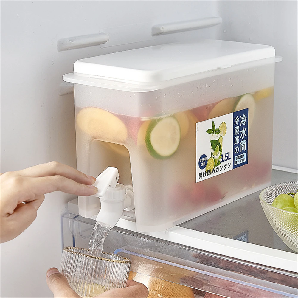 

3500ml Refrigerator Jar Juice Maker Beverage Bottle Fruit Tea Cold Brew Coffee Expresso For Bar Cafe Kitchen Fridge Organizer