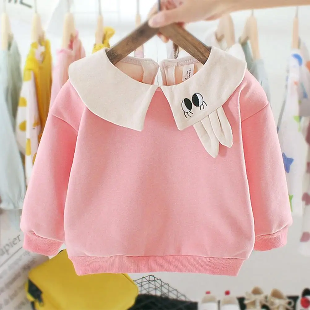 Baby Girls Sweatshirt  Fashion Comfort Soft Long Sleeve Personality Doll Collar Fleece Warm Winter Korean Lovely Clothes