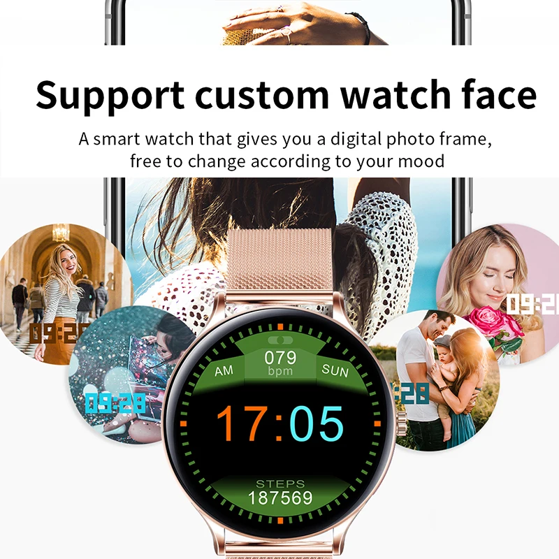 

2020 fashion Full circle touch screen Color Screen Smart Watch Women men Sport Heart Rate Blood Pressure Waterproof Smartwatch
