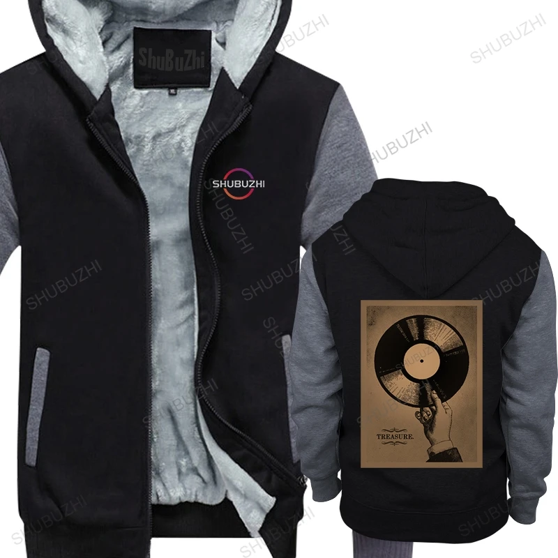 

new arrived mens high quality hoodie winter thick pullover Poster Disc Vinyl Retro cool cotton hooded sweatshirt fleece jacket