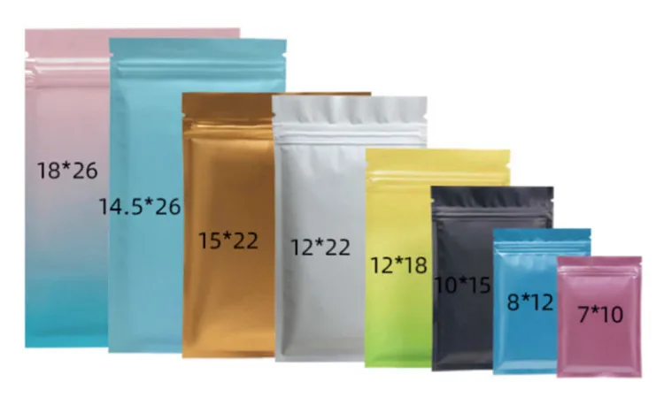 100 шт маленький Алюминий Фольга мешки замка застежка молнии на плоской подошве