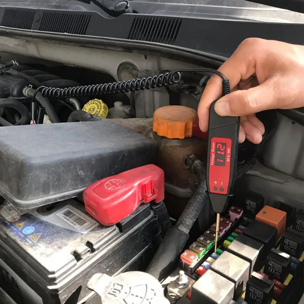 

Car Voltage Detection Pen Digital LCD Circuit Tester Automobile Maintenance Voltage Test Pen DC5-36V LCD Display Circuit Tester