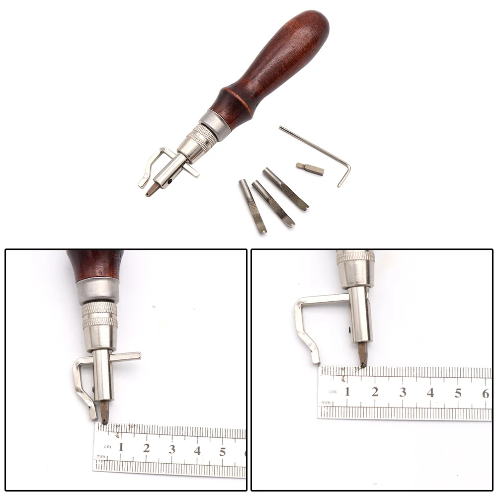 

Multifunctional Leather Trench Edge Pressing Device Blankholding Cutting Edge DIY Manual Leather Tool