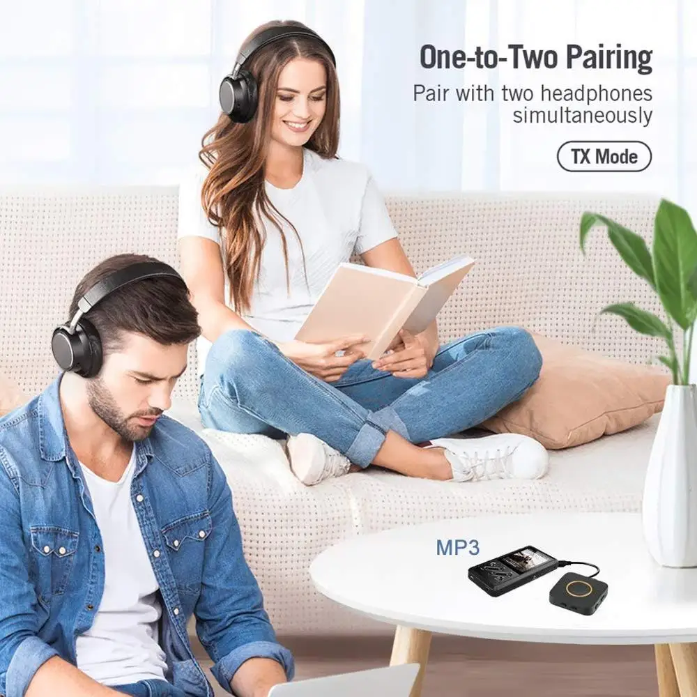 

Double Connection Bluetooth 5.0 Aptx HD Low Latency Stereo Aux 3.5mm RCA Music Transmitter Receiver Handsfree TV Audio Adapter