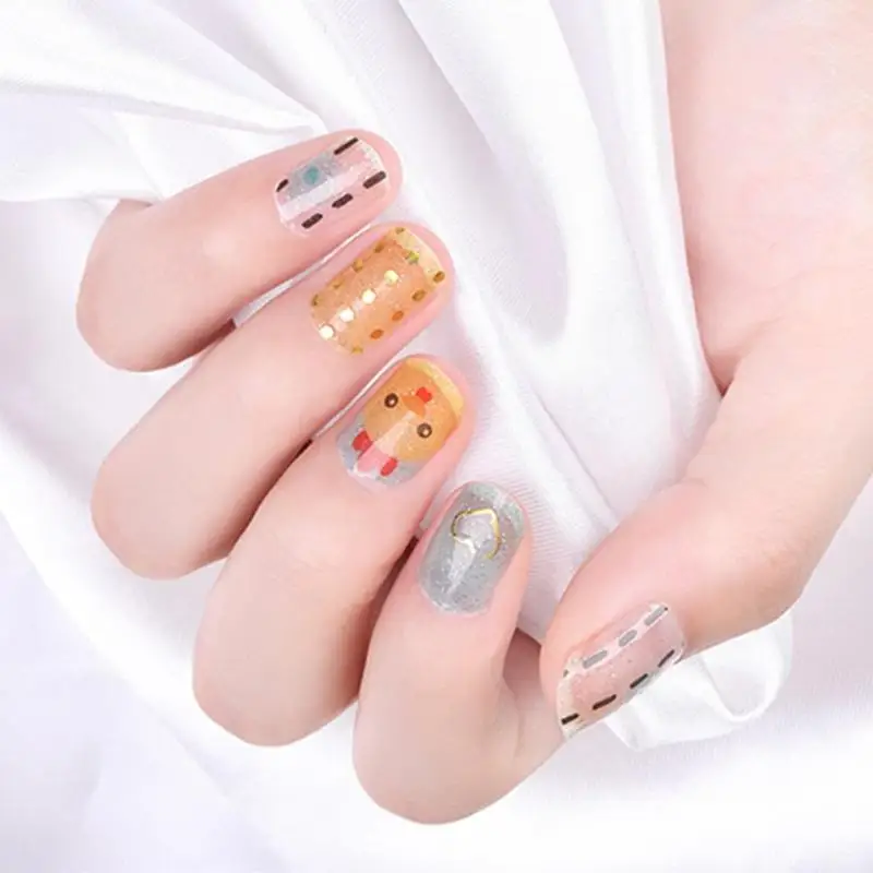 12 наконечников полное покрытие наклейки для ногтей французские Eggflower маргаритки