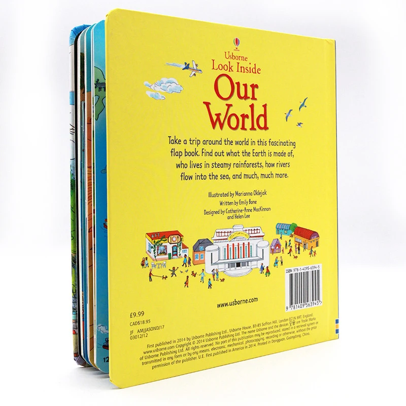 

Children's English Enlightenment Photo Book, Our World's Educational Book, Nearly 200 Learning Points, 80 Places to Choose