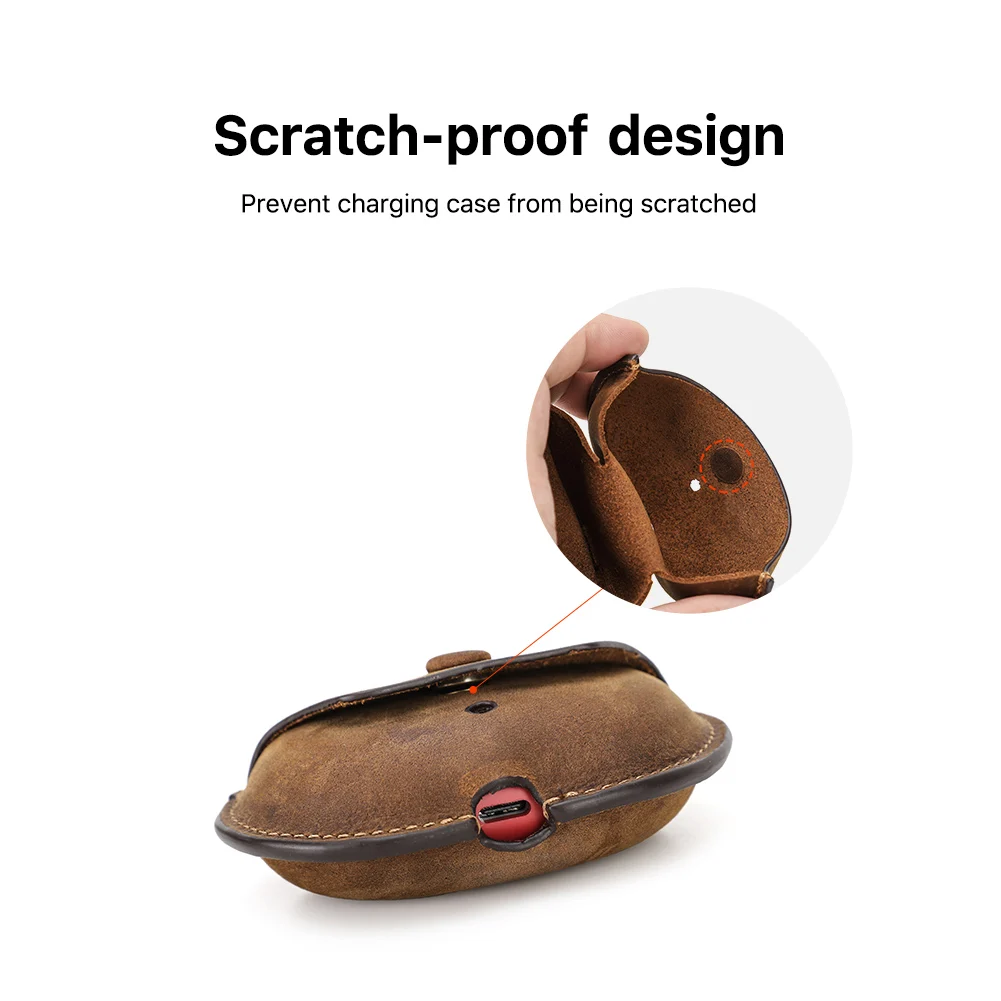 Защитный кожаный чехол для семьи Contact's Beats Studio Buds Роскошный наушников с брелком