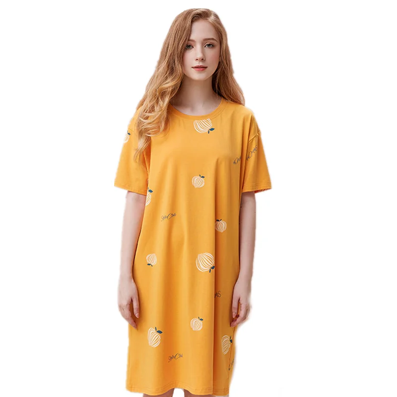 Женская ночная рубашка с принтом фруктов и клубники повседневная женская одежда