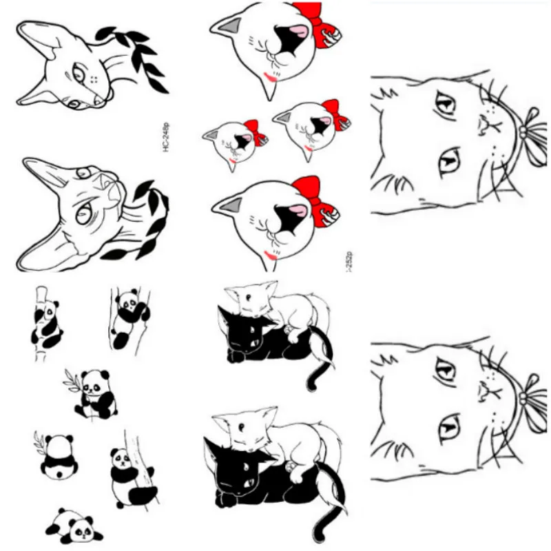 5 шт. татуировки для кошек каваи мужчин и женщин вечерние временные боди-арт