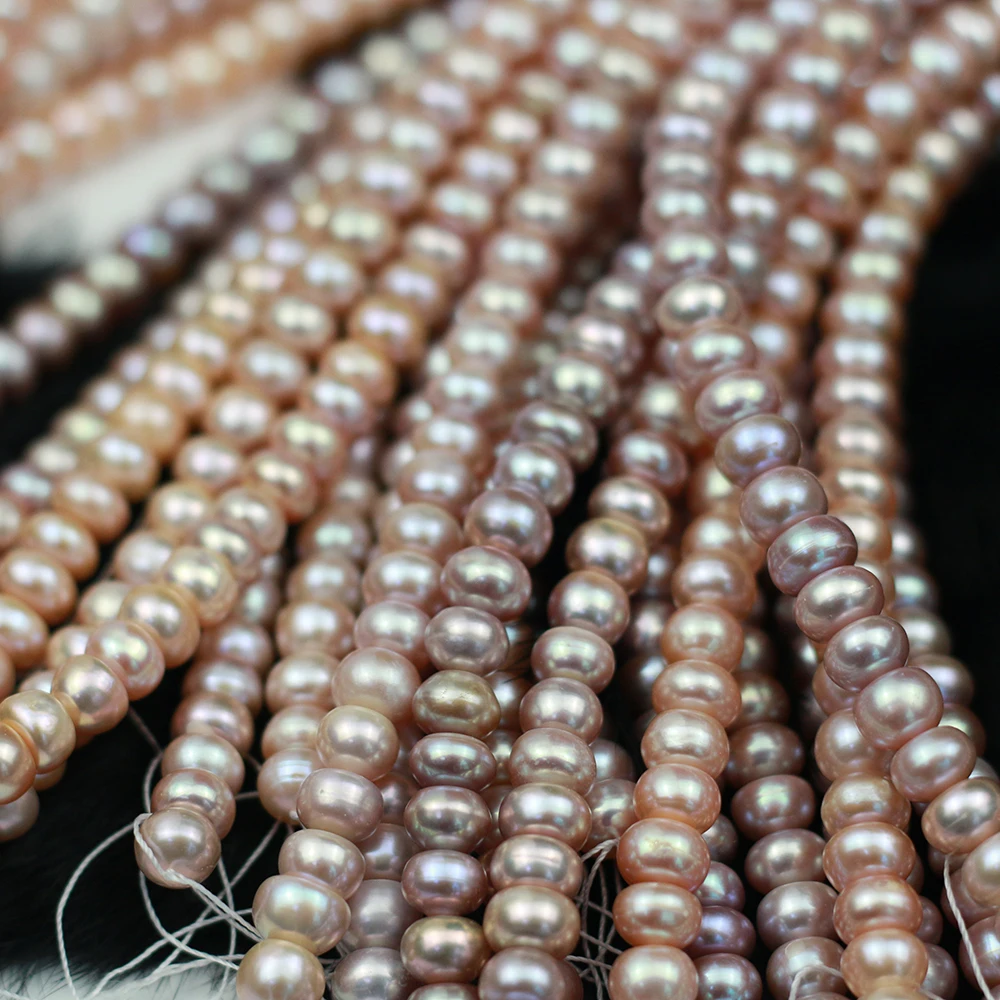 Online MADALENA SARARA 9-10mm Tondo A Forma Di Bottone Filo Di Perle D'acqua Dolce Per Gioielli Fai-da-te 40-42 Pezzi/filo