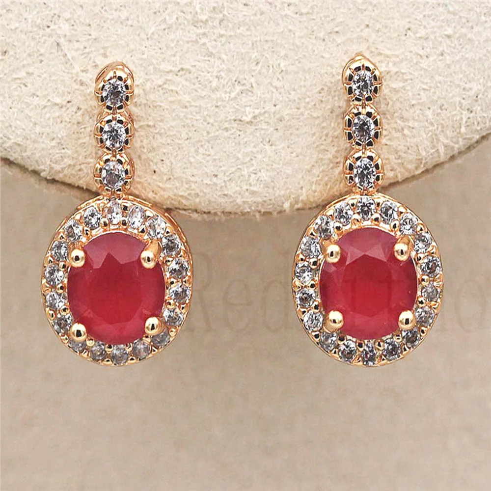 Модные Роскошные серьги кольца для женщин золотое покрытие красный зеленый