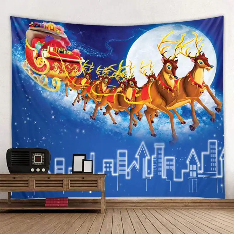 С Рождеством гобелен Telas Decorativas para pared, прохладные огни Рождественские елки Настенный Ковер картины хиппи домашний декор