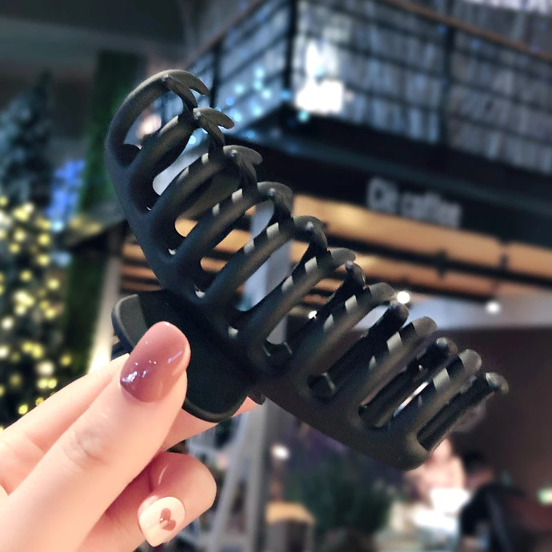 Модные Простые однотонные акриловые большие заколки для волос конского хвоста