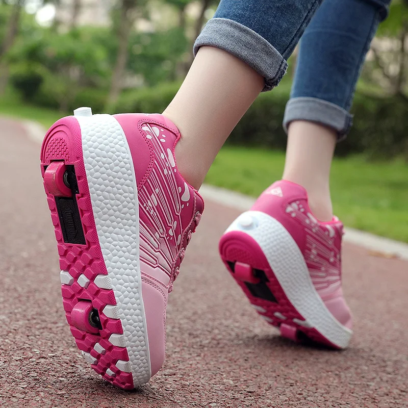 Roller Skate Shoes Kids Boys Girls Children Birthday Present Toys Gift Game 2 Wheels Sneakers 2022 Fashion Casual Sports Boots