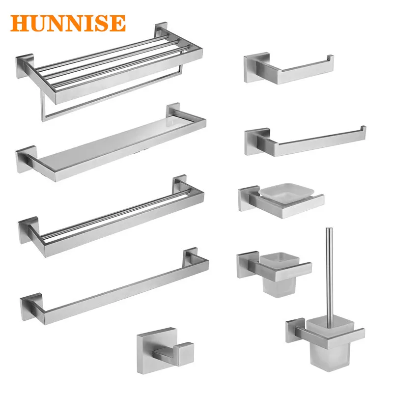 

Black Bathroom Hardware Set, Brushed Nickel Bath Hardware Sets with SUS304 Stainless Steel Bathroom Hardware,brushed Towel Racks