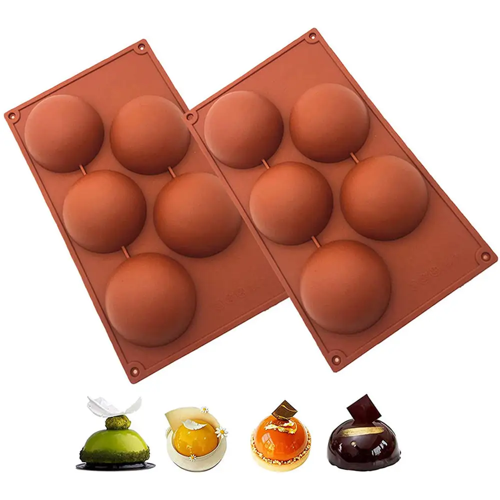 

3D Hemispherical Silicone Mold 5 Hole Food Grade Baking Mold For Dessert Chocolate Candy Jelly Moulds Baking Accessories