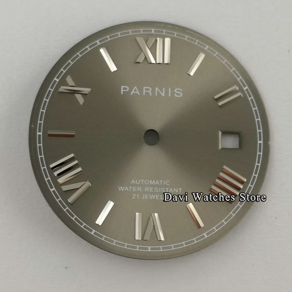 

PARNIS 30.8mm Gray Watch Dial Fit Miyota 8215 821A DG2813 Movement Watch Faces spare tool