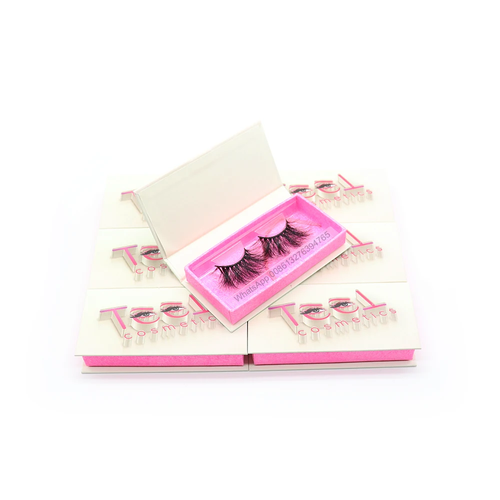 

Empty Eyelash Packinging Box Private Label Eyelash Box Hot Pink Glitter Eyelash Packing Handmade 25mm Mink Eyelashes Vendor