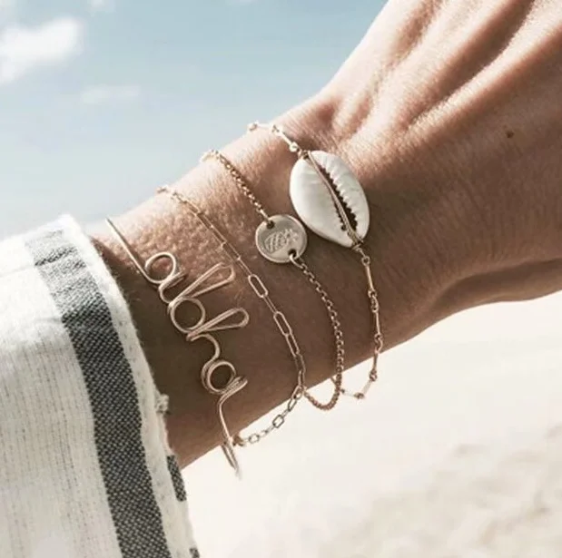 Женский золотой браслет регулируемый в стиле бохо с узлом ювелирное изделие