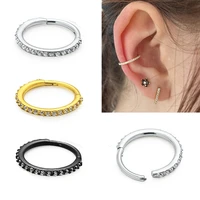 316l surgical steel segment nose ring septum clicker conch ring cartilage earring zircon cartilage hoop body piercing jewelry
