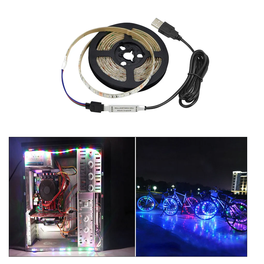 

USB LED Strip Light 5V RGB 3-key Controller TV Background Backlight Lamp Tape for Indoor Decoration