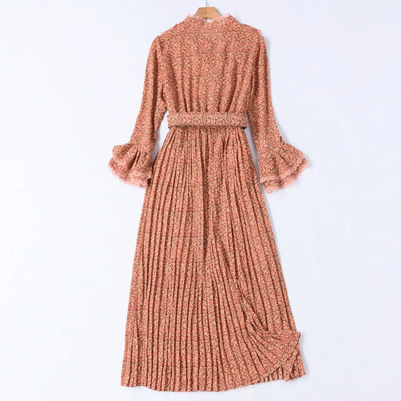 Женское Плиссированное Платье дизайнерское подиумное платье с расклешенным