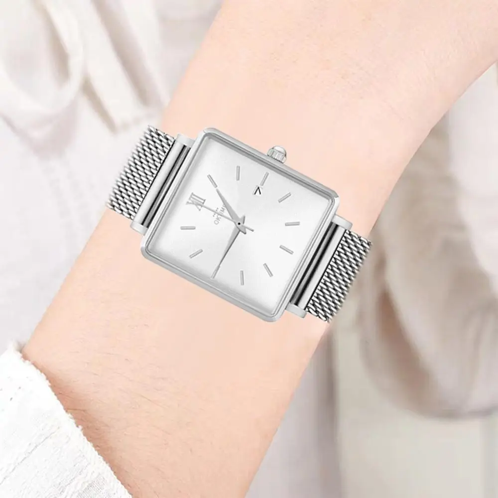 Брендовые роскошные женские часы модные кварцевые наручные квадратные из